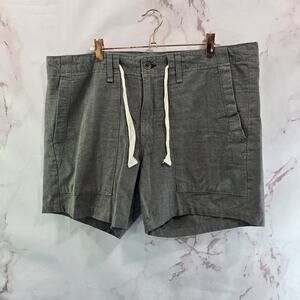 Rag & Bone Shorts Mens 36 Gray Canvas Camp Drawstring Chino 6.5 Inch